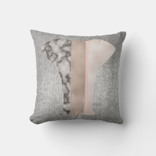 Coussin Géométrie Or Blush Marbre rose gris VIP Elephant