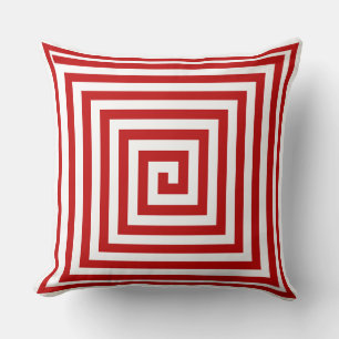 Coussin Géométrie rouge et blanche - Inverse solide