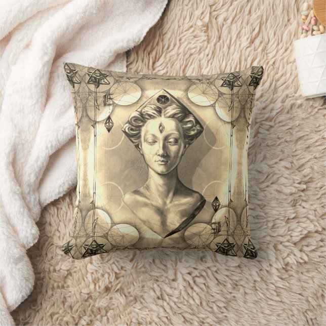 Coussin Géométrie sacrée Divine Féminine art fin (Couverture)