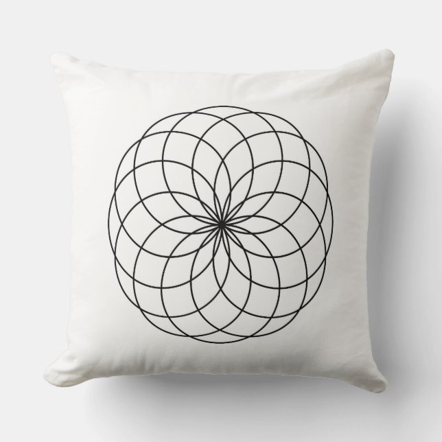Coussin Géométrie sacrée minimaliste moderne Abstraite (Recto)