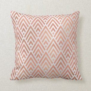 Coussin Géométrie Triangle Art Déco Rose blanche Gris Diam