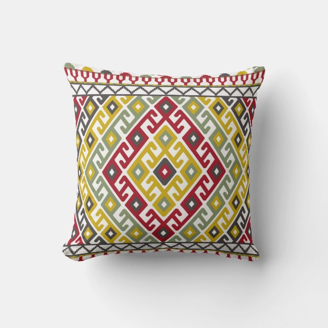 Coussin Géométrie turque indienne : Carrelage Arrière - pl (Recto)