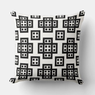 Coussin Géométrique 030614 - Noir sur blanc