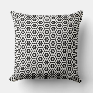 Coussin Géométrique 280514 (03) - Blanc sur noir