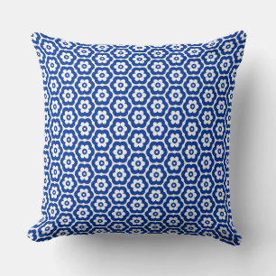Coussin Géométrique 280514 (03) - Bleu de marine sur blanc