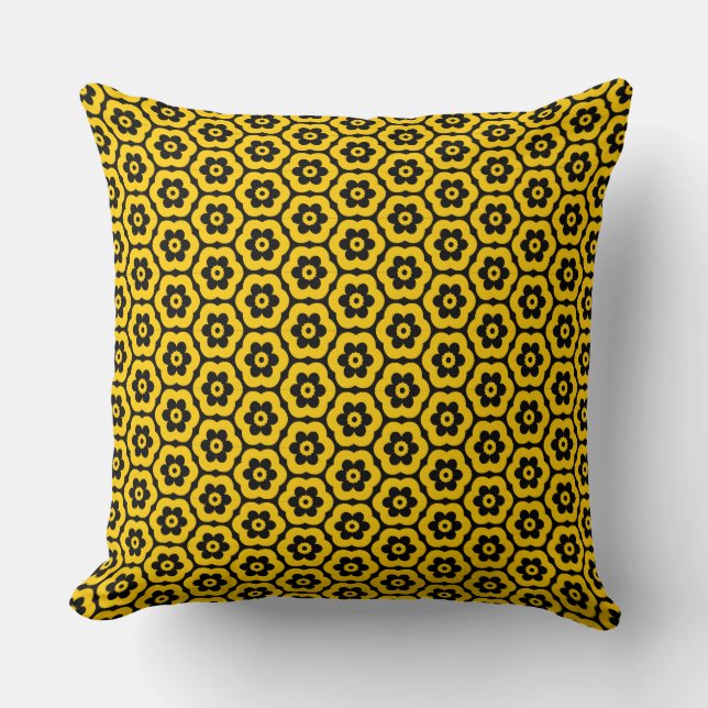 Coussin Géométrique 280514 (03) - orange et noir (Recto)