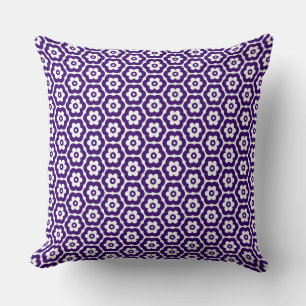 Coussin Géométrique 280514 (03) - Violet profond sur blanc