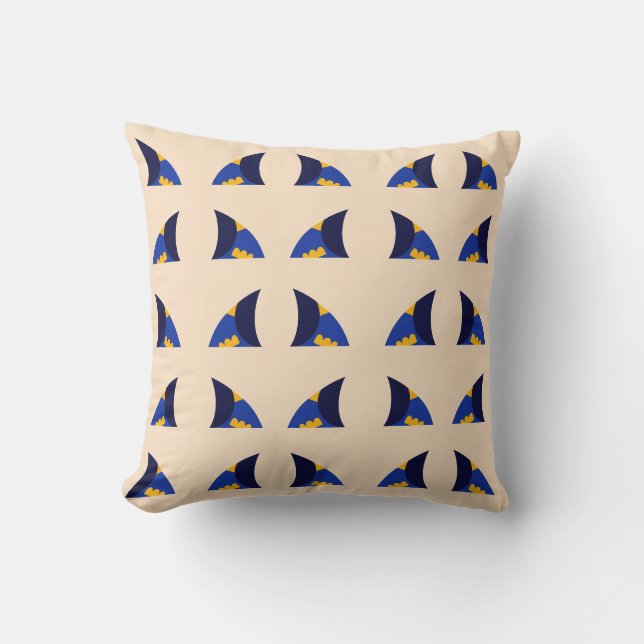  Coussin géométrique abstrait Cobalt Bloom (Recto)