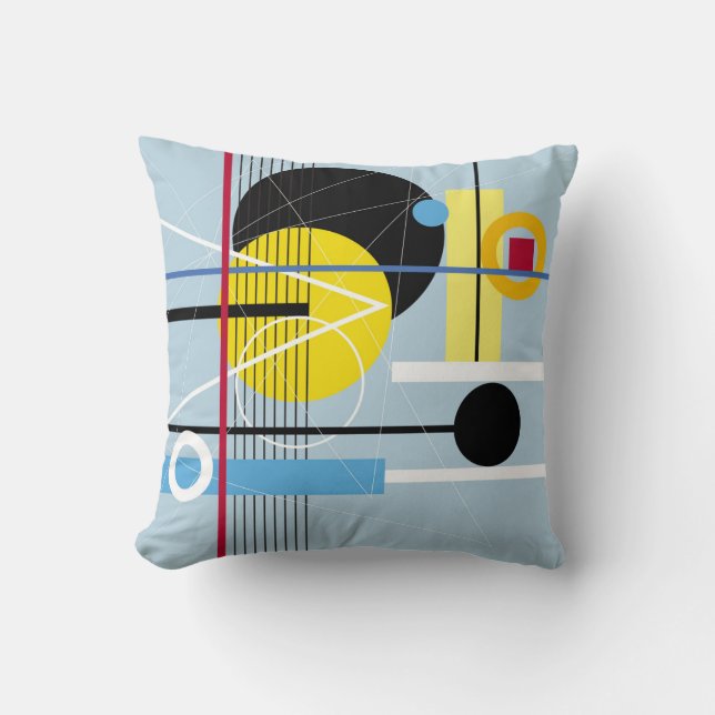 Coussin Géométrique Abstraite : Arrière - plan multicolore (Recto)
