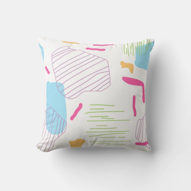 Coussin Géométrique Biologique Pastel (Recto)