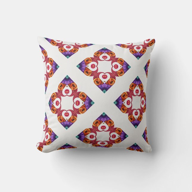 Coussin Géométrique, boho amusant (Recto)