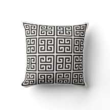 Coussin géométrique chic grec monochrome