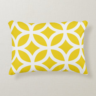Coussin géométrique d'accent - motif jaune citro