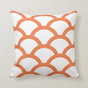 Coussin géométrique de cercles dans l'orange de