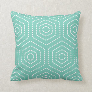 Coussin géométrique de motif de turquoise