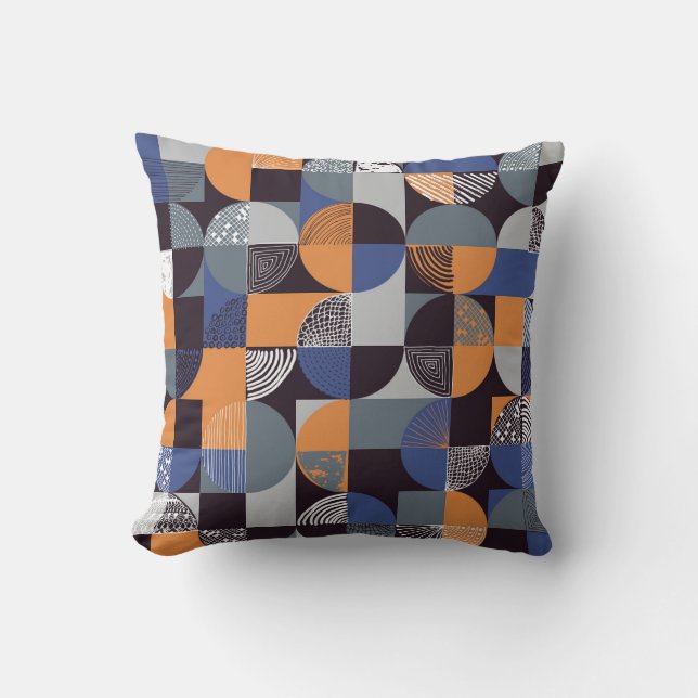 Coussin Géométrique dessinée à la main : Doodles créatifs  (Recto)