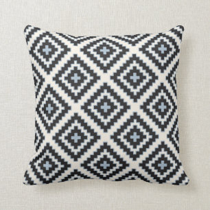 Coussin Géométrique en crème de noir bleu