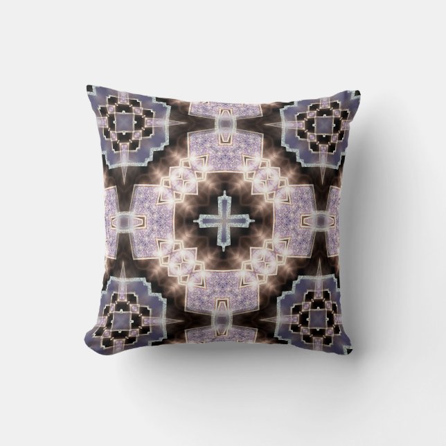Coussin Géométrique Glow Diamant Cristal Lilas Fon (Recto)