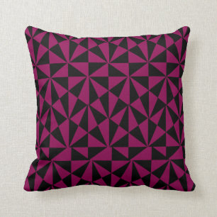 Coussin Géométrique Gras Rétro Funky Magenta Noir