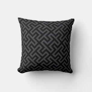 Coussin géométrique gris noir chic moderne
