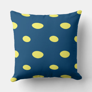 Coussin géométrique jaune et bleu