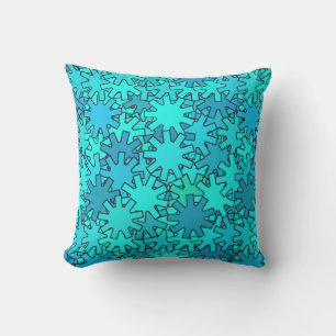 Coussin Géométrique moderne, bleu mer et turquoise