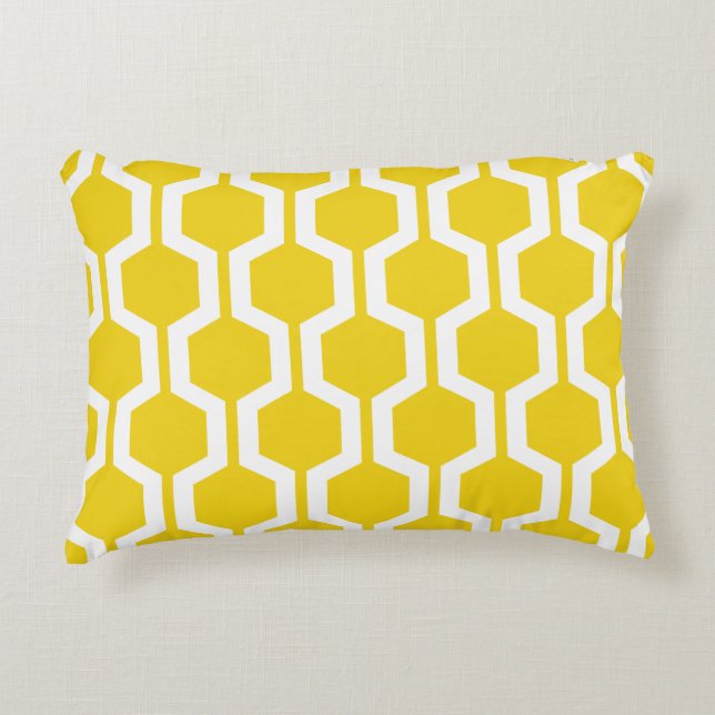 Coussin géométrique moderne d'accent - jaune (Devant)