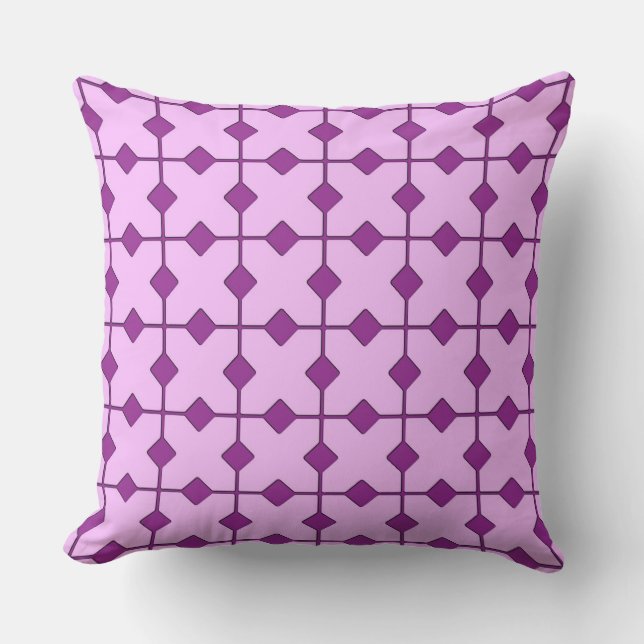 Coussin Géométrique moderne, Diamants - Améthyste violet (Recto)