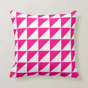 Coussin géométrique moderne en rose chaud