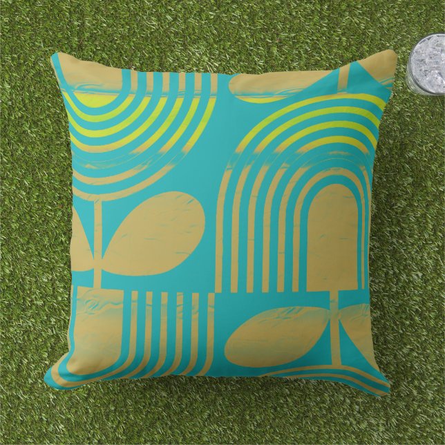 Coussin Géométrique Moderne Été Pastel (Herbe)