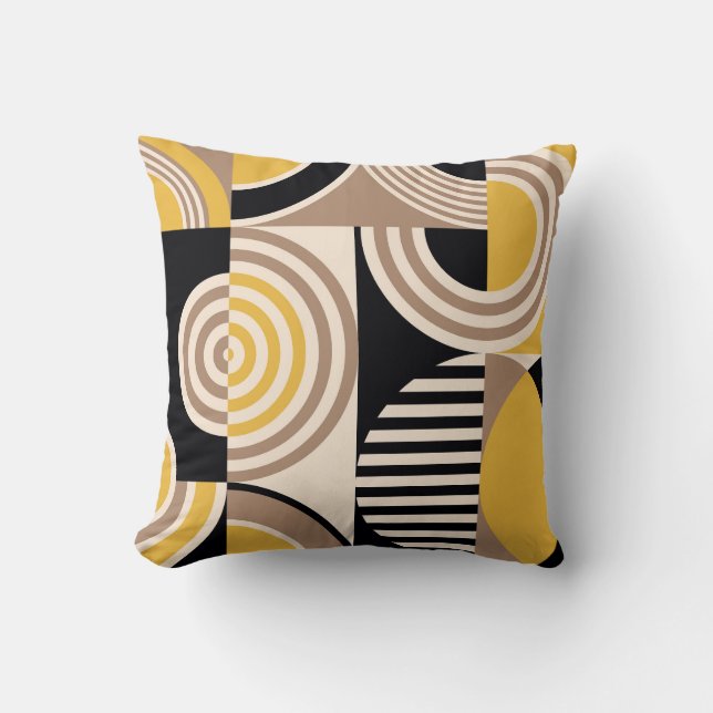 Coussin Géométrique moderne, motif vintage abstrait (Recto)