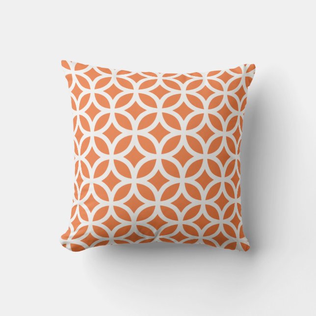 Coussin géométrique moderne orange de Celosia (Recto)