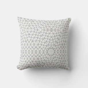 Coussin Géométrique monochrome gris et blanc