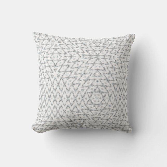 Coussin Géométrique monochrome gris et blanc (Recto)