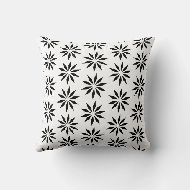 Coussin Géométrique | Motif Black & White Star (Verso)
