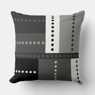 Coussin Géométrique noire, blanche et grise
