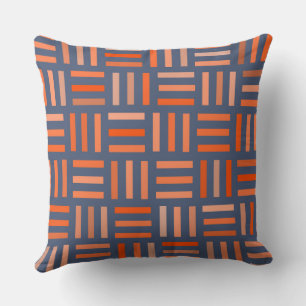 Coussin Géométrique orange et bleu