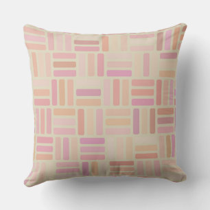Coussin géométrique orange et rose
