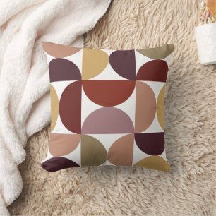Coussin Géométrique Rétro Terre Cuite Moderne de Milieu de