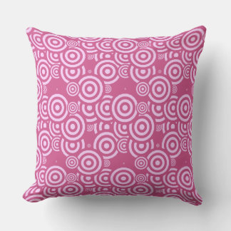 Coussin géométrique rose et blanc