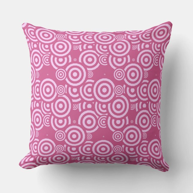 Coussin géométrique rose et blanc (Recto)