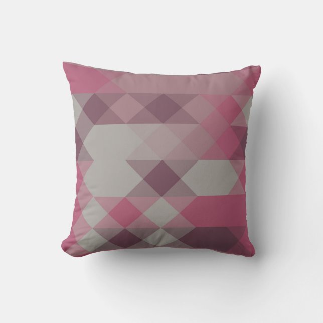 Coussin géométrique rose et mauve (Recto)