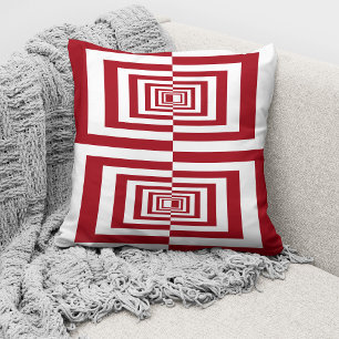 Coussin Géométrique rouge blanc moderne