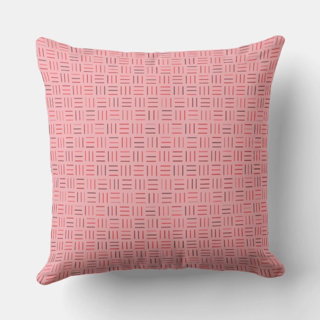 Coussin géométrique rouge et rose (Verso)