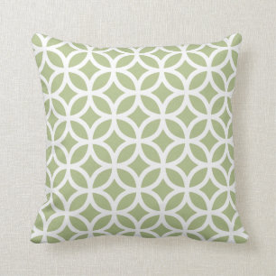 Coussin géométrique vert de motif de margarita