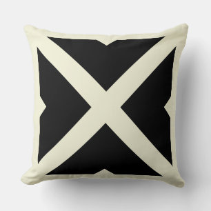 Coussin géométrique X Bold noir et crème