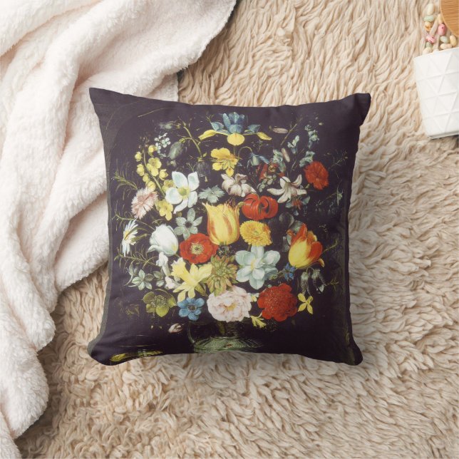 Coussin Georg Flegel Gros morceau de fleurs (en niche) (Couverture)