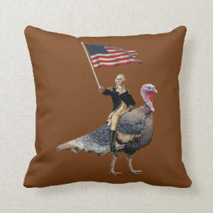 Coussin Georges Washington Traverse Une Turquie Thanksgivi