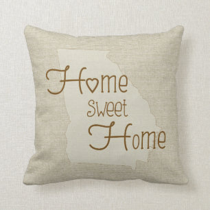 Coussin Georgia-Home Sweet Home Nom personnalisé à l'app