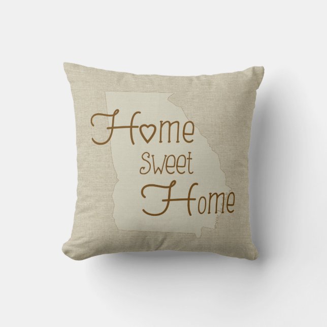 Coussin Georgia-Home Sweet Home Nom personnalisé à l'appar (Recto)